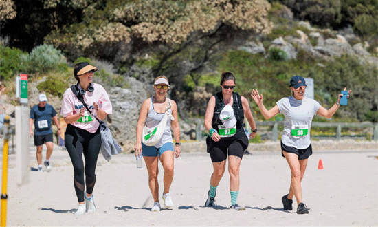 Bloody-long-walk-Perth-WA-team-walks-on-beach