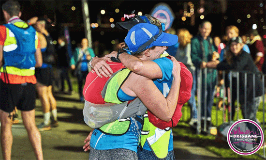Brisbane Trail Ultra Queensland finish line hugs 550x330px