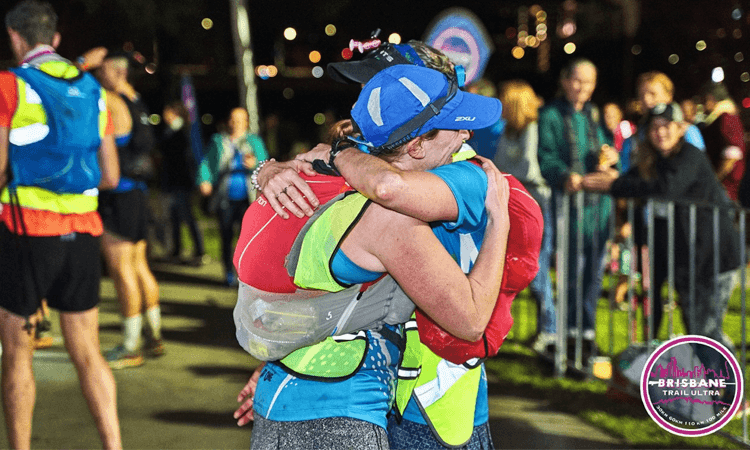 Brisbane Trail Ultra Queensland finish line hugs