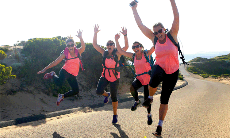 Coastrek Canberra Walking Challenge jumping