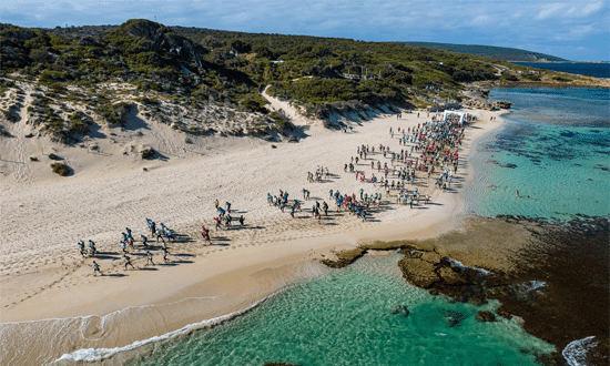 Coastrek-Margaret-River-Western-Australia-aerial-view-beach-walkers-2024