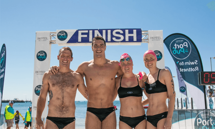 Hotel Rottnest Port to Pub Swim WA swimmers